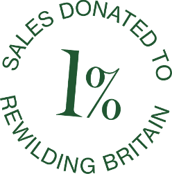 Nuisance would - quite literally - be nothing without Nature. This is the badge validating  our pledge to donate 1% of sales to the charity, Rewilding Britain.